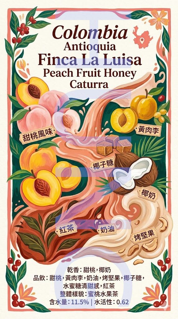 哥倫比亞 安蒂奧基亞省 露易莎莊園 蜜桃樂園 水果蜜處理