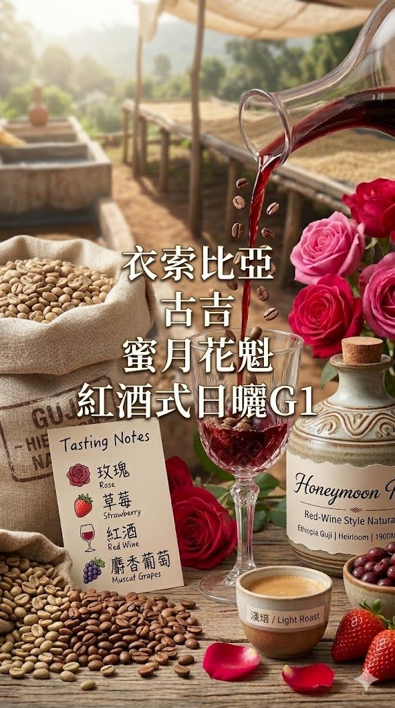 衣索比亞 古吉 蜜月花魁 紅酒式日曬 G1-新品