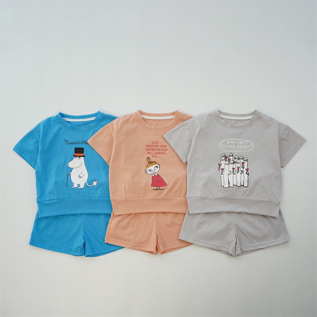 Moomin素色純棉套裝
