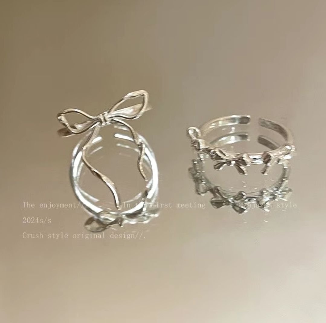 蝴蝶結合金戒指