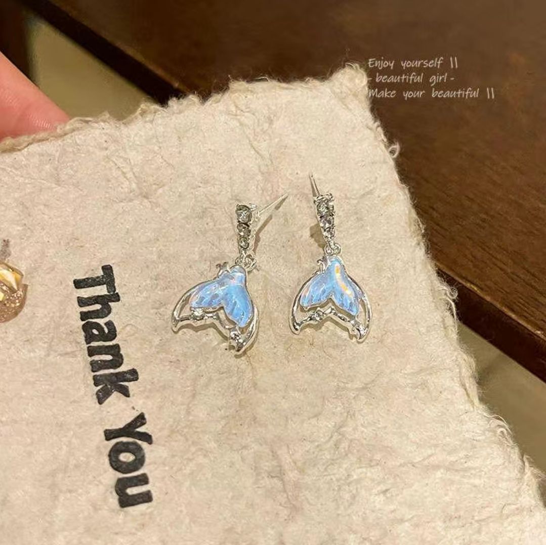 人魚尾心耳環（免費改夾（備註即可