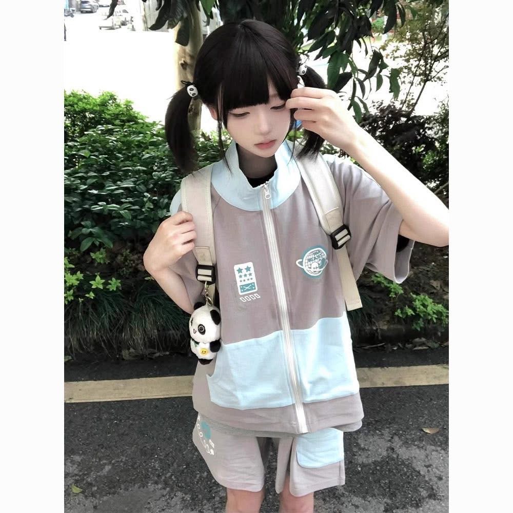 超萌學生👩‍🎓外套➕短褲套裝