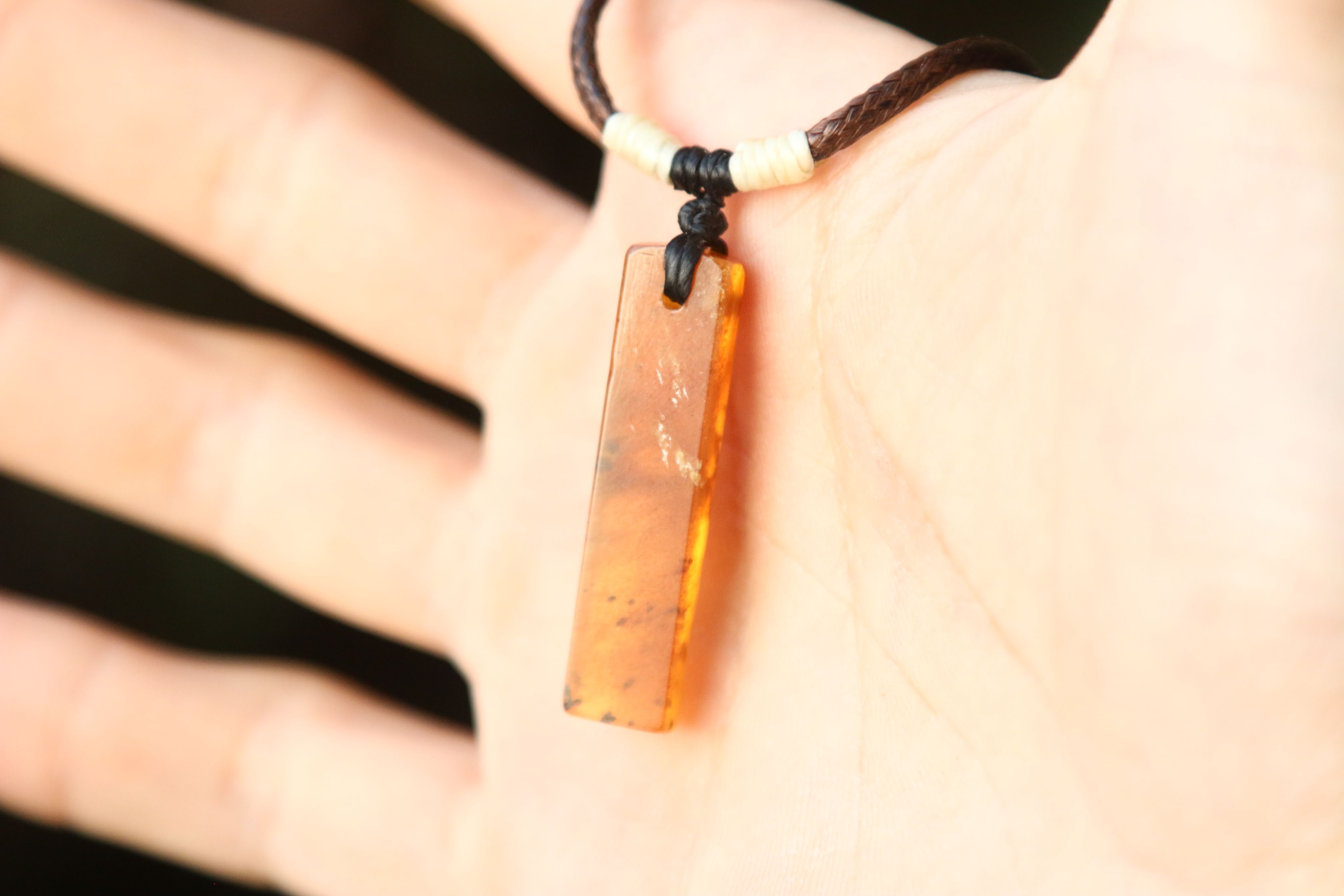 【琥珀系列】手工打磨緬甸琥珀 可調節簡約項鍊 3 （請閱讀描述）