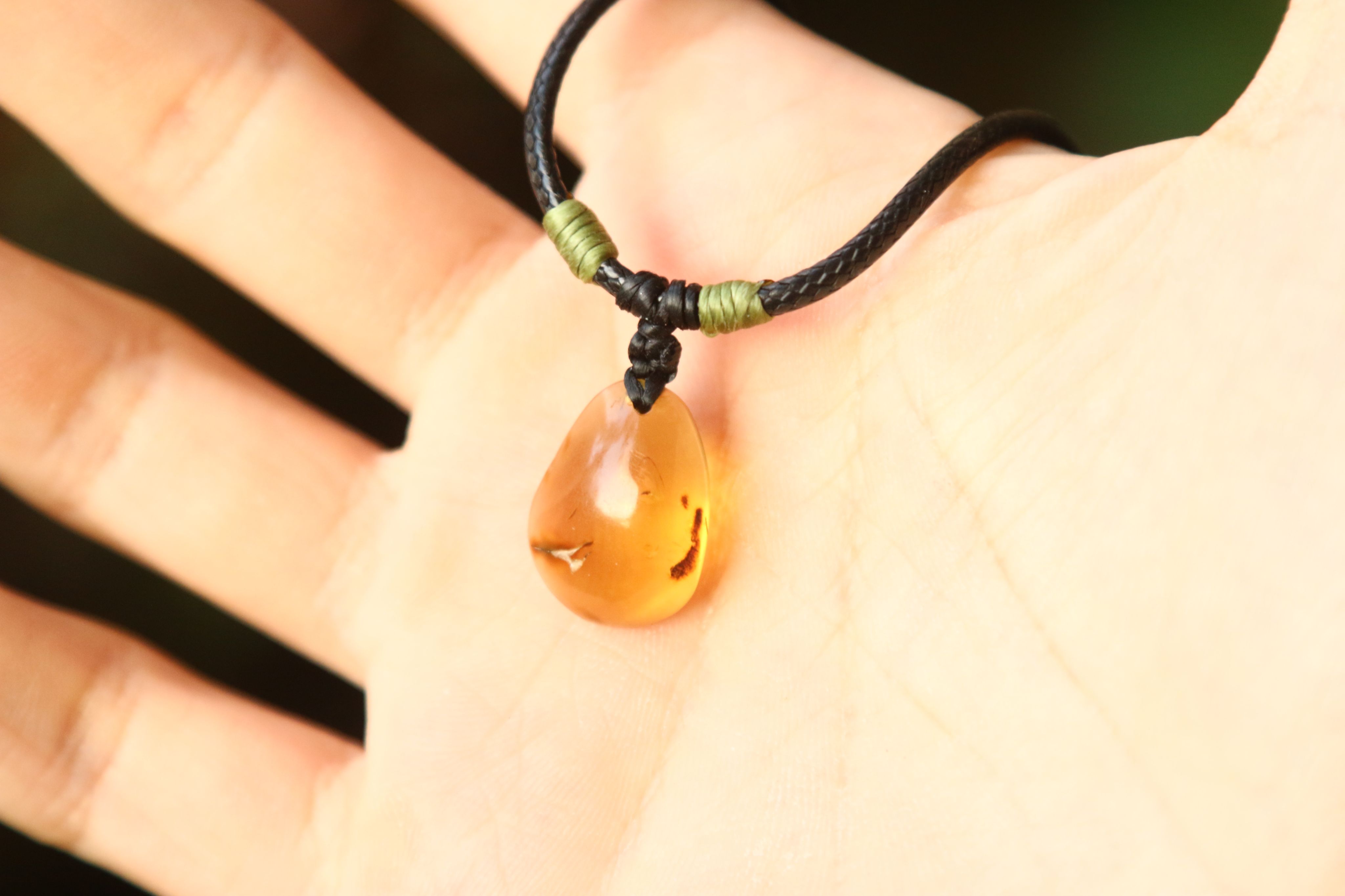 【琥珀系列】手工打磨緬甸琥珀 可調節簡約項鍊 4 （請閱讀描述）