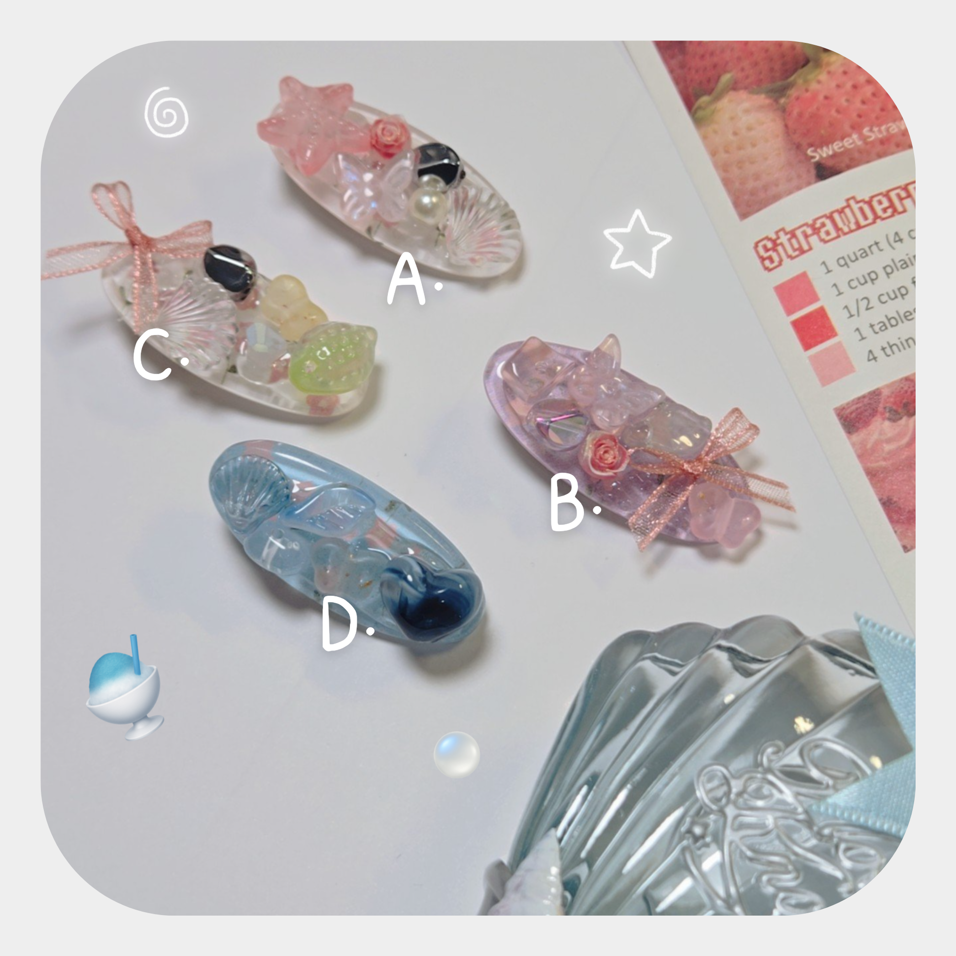𐔌 新款 氷砂糖の夢 髮夾 ˚ ֹ ₊ ꒱⋅ 共❹色