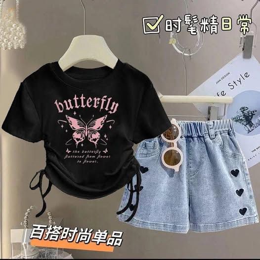 🛒綁繩棉T牛仔短褲套裝