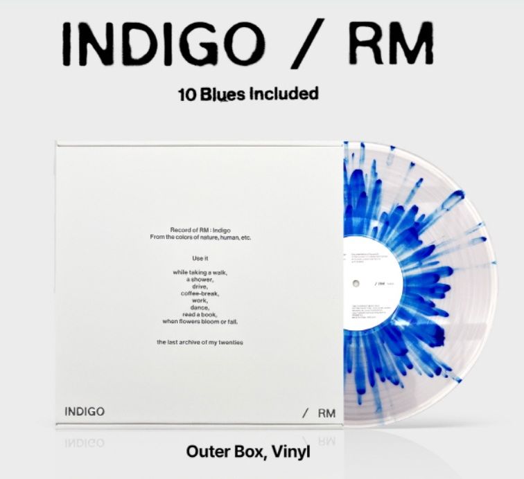 BTS INDIGO / RM 藍色+透明 噴濺 彩膠唱片 專輯