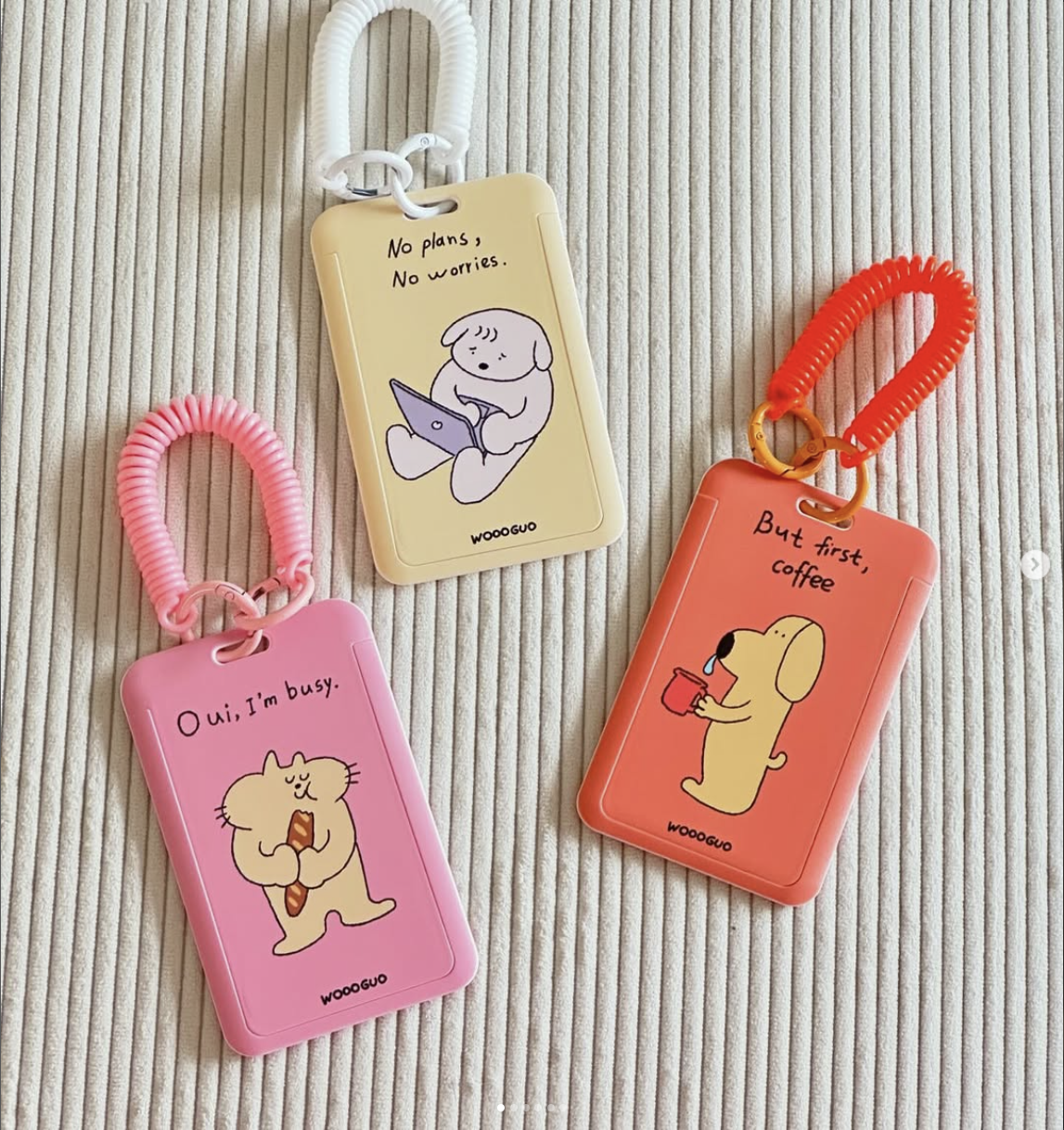 【WOOOGUO】可愛動物卡套 （3款）🐶 懶狗狗 鼻涕狗 臉臉貓