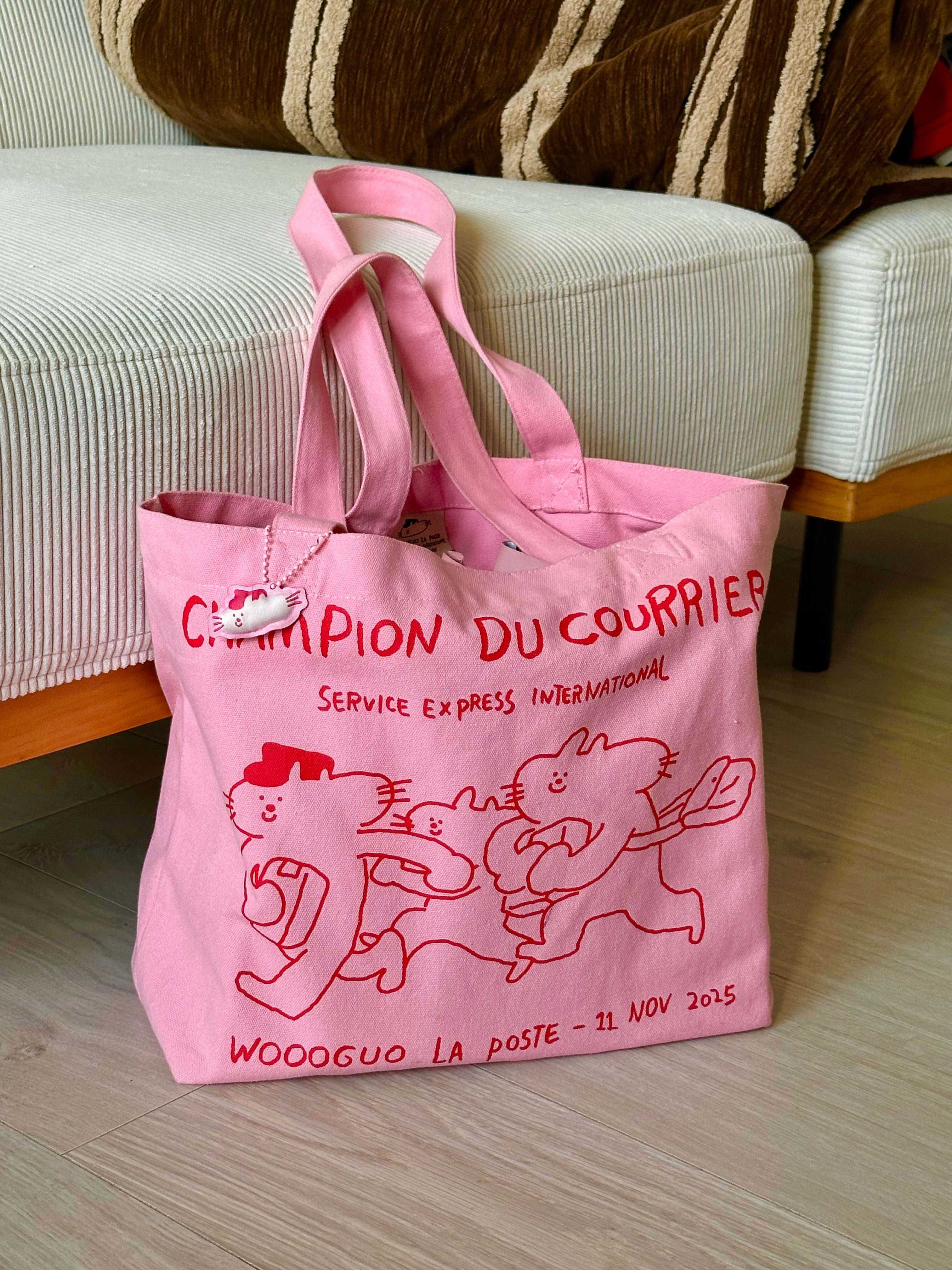 【現貨】臉臉貓郵局帆布包＋收納袋（2色）