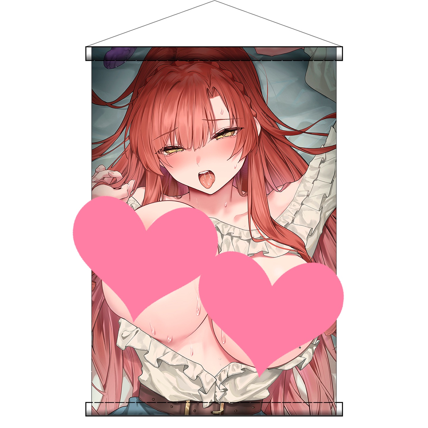 《掛軸-大小姐、沉溺於被調●的快樂》『原創』日本規格貢緞布附繩子50x70cm【FF46預購】