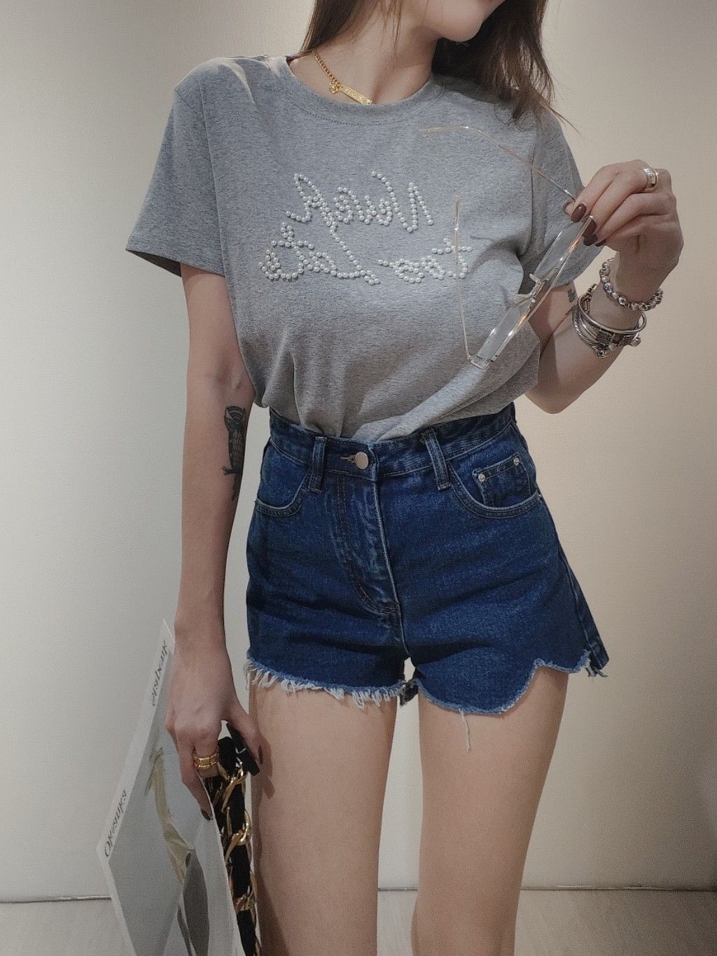 10825 自留版！百搭遮肉牛仔短褲