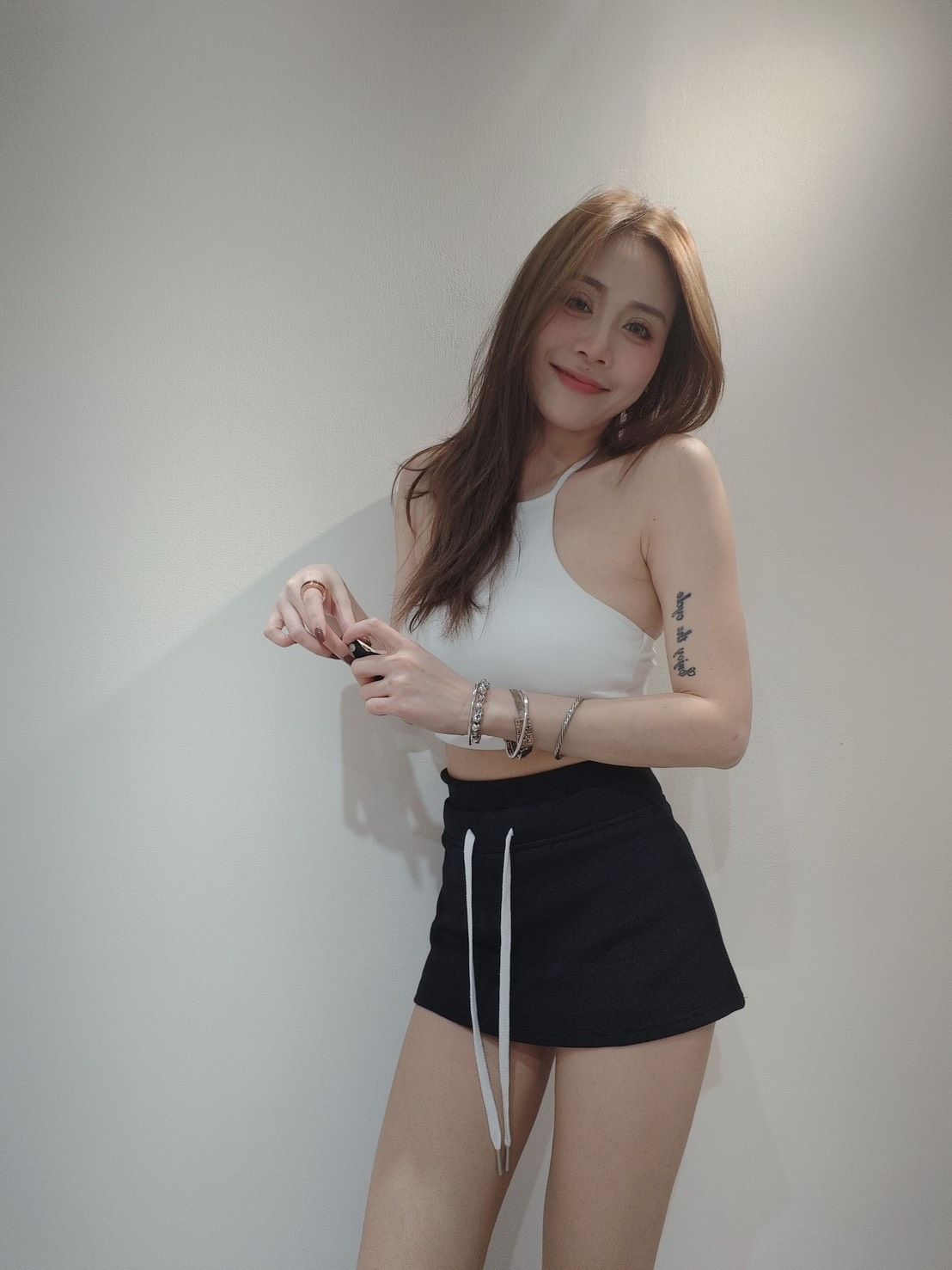 5948 繽紛削肩綁帶小辣妹