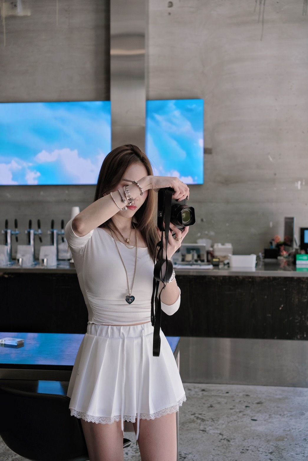 219 花邊布蕾絲百褶裙