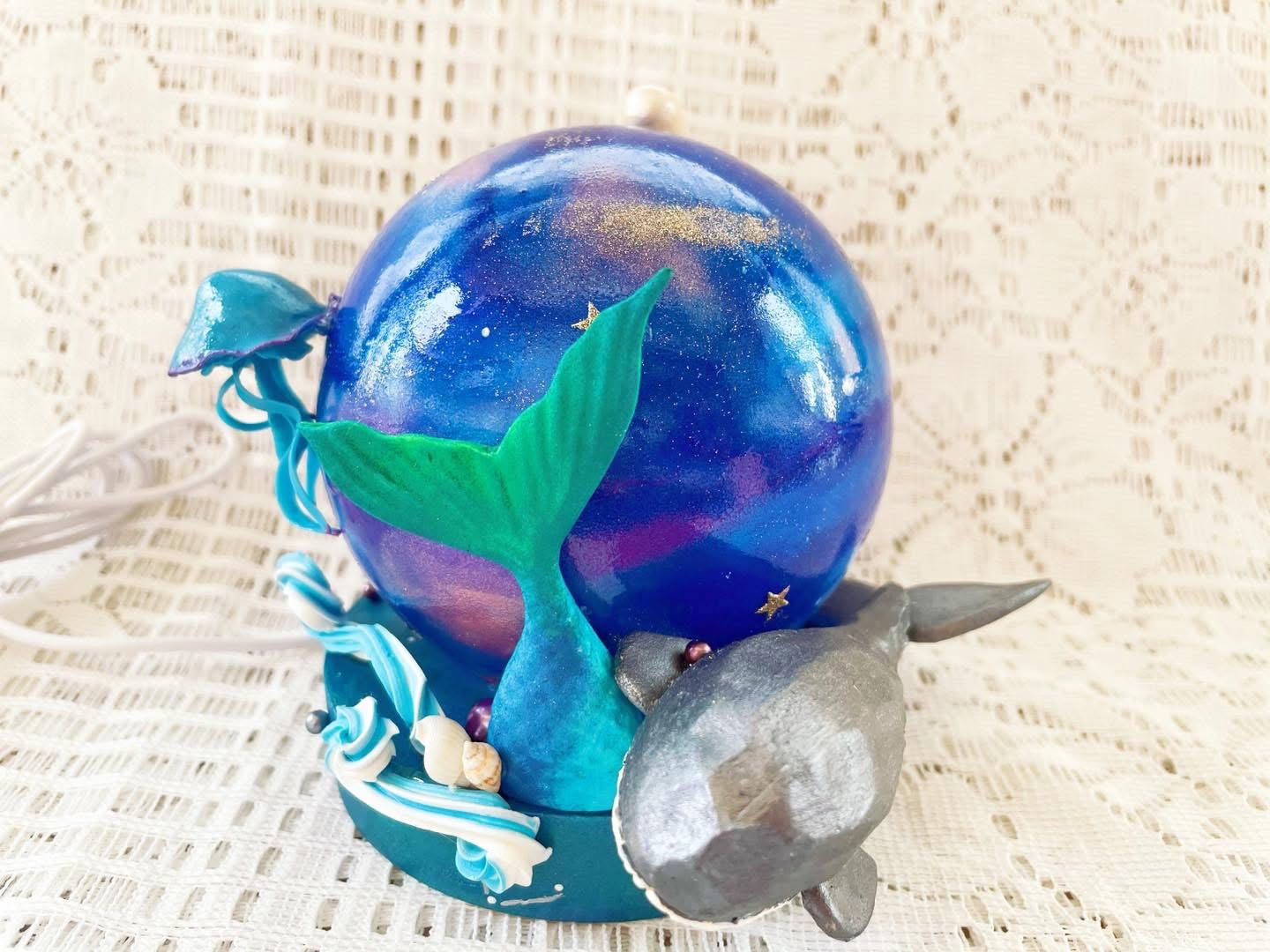 島嶼鯨魚迷幻星球USB小夜燈