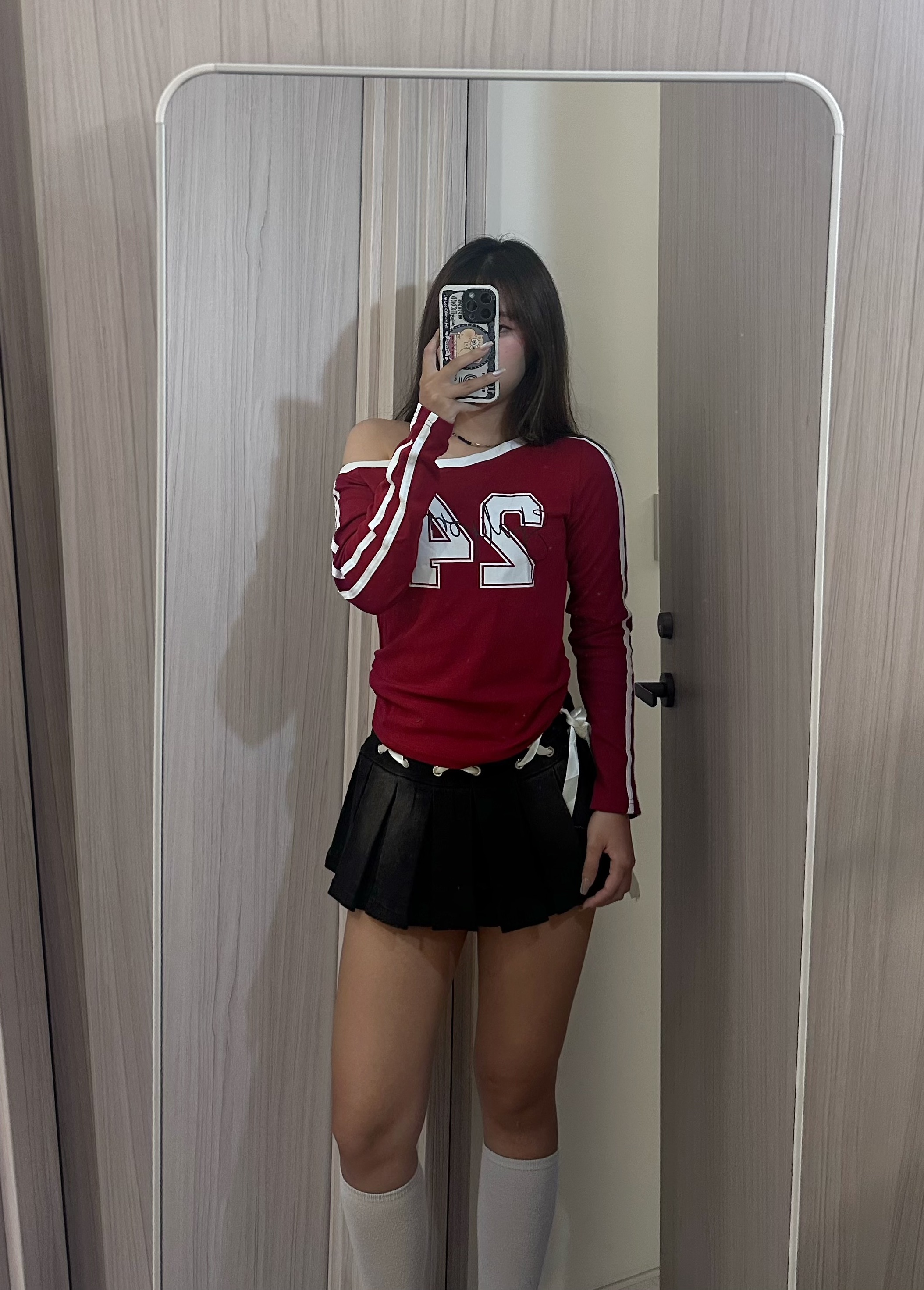 ᜊ美式復古斜肩上衣ᜊˊ˗