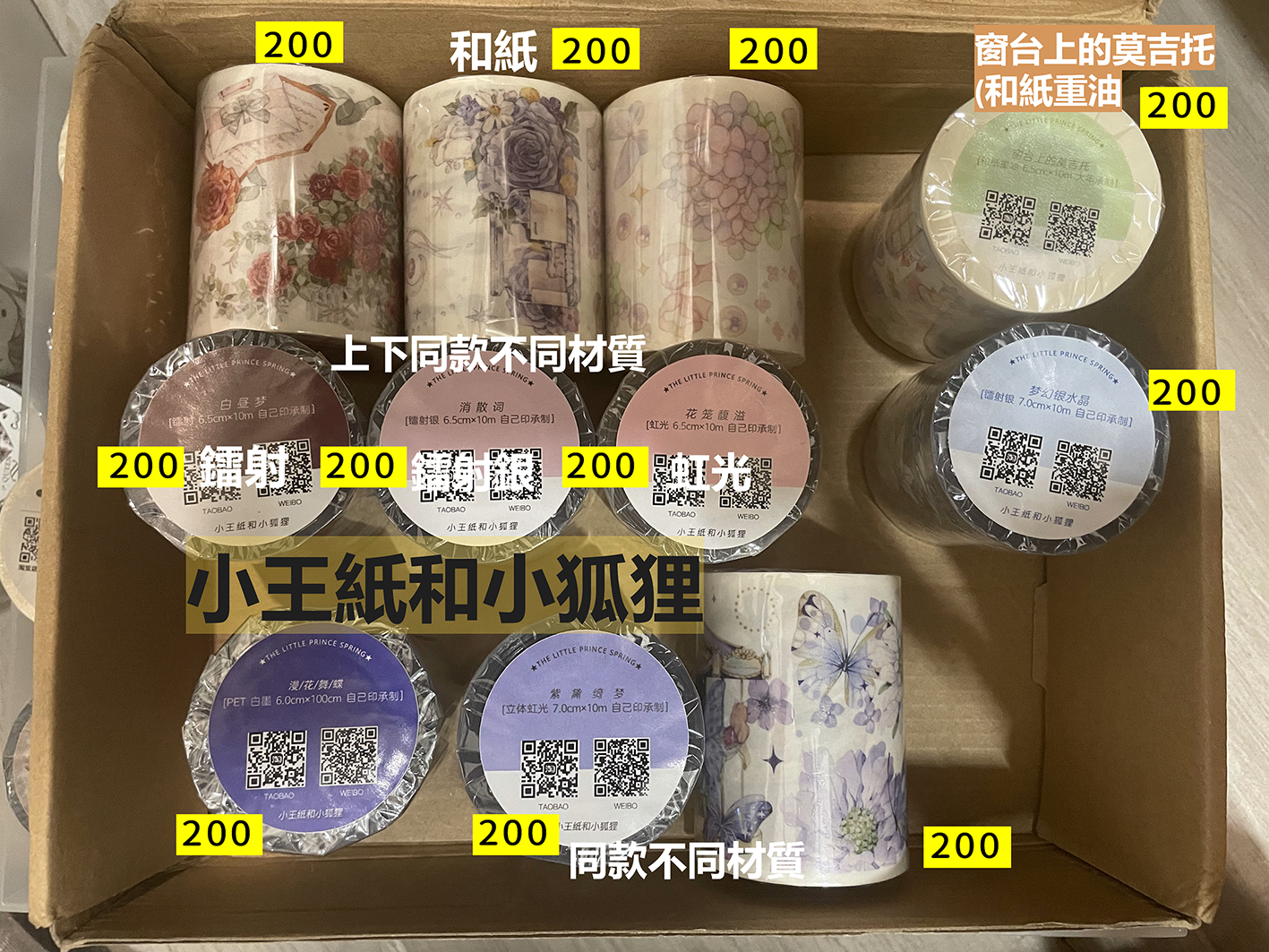 ✦小王紙和小狐狸✦陸社團紙膠帶，全新捲退坑出清