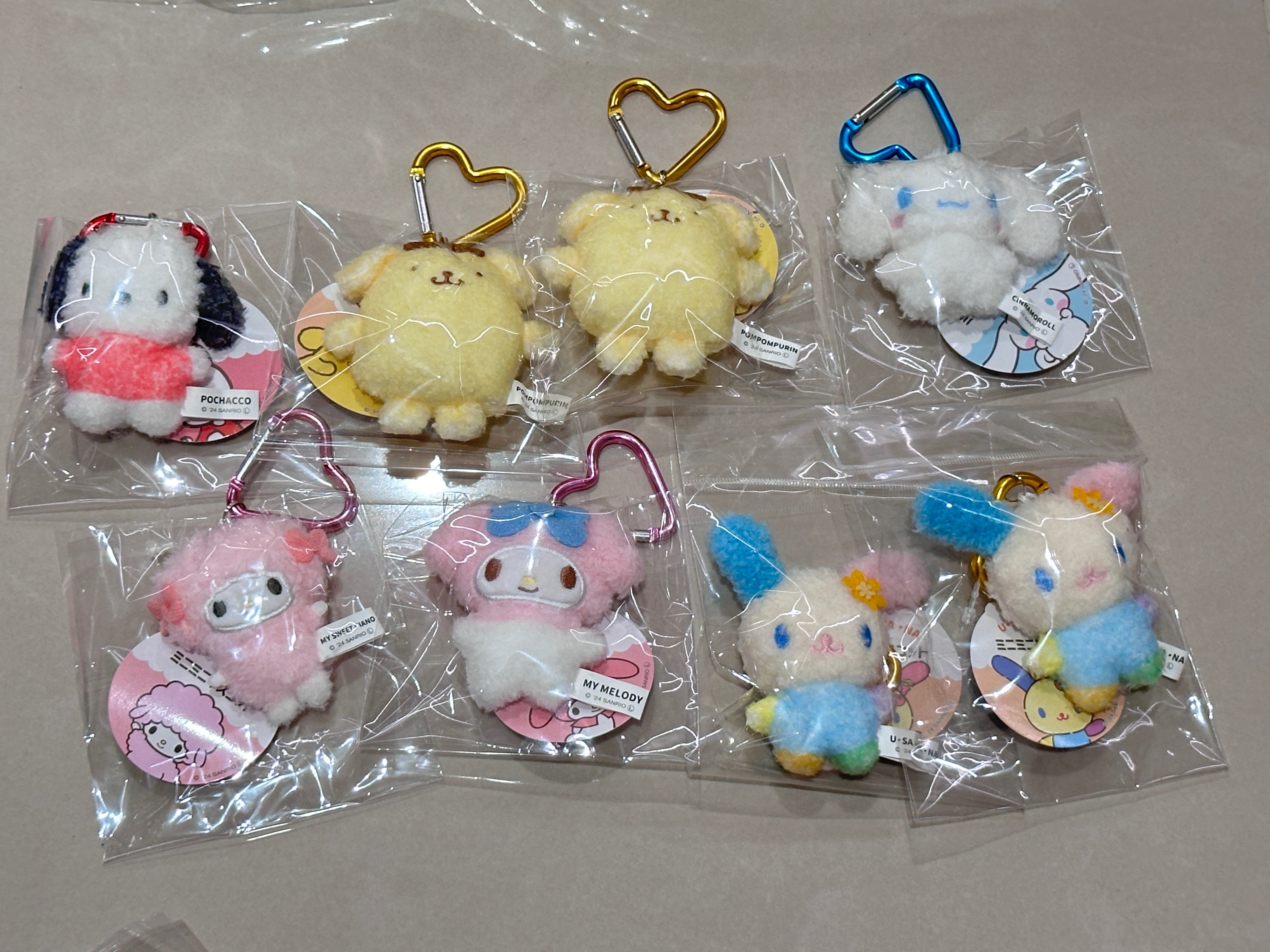 三麗鷗毛絨絨愛心釦