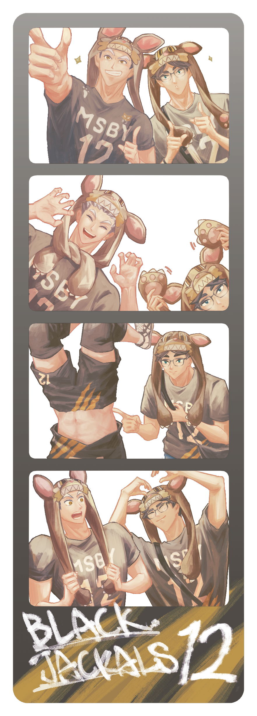 ＜赤葦編輯的木兔選手人生四格！＞兔赤膠片書籤