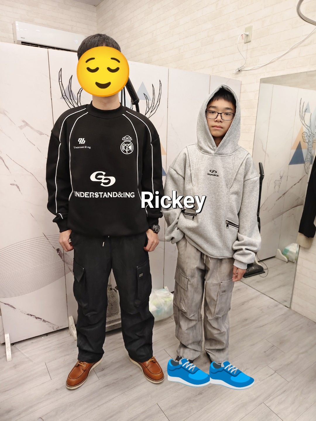 個性風格石紋工作寬褲