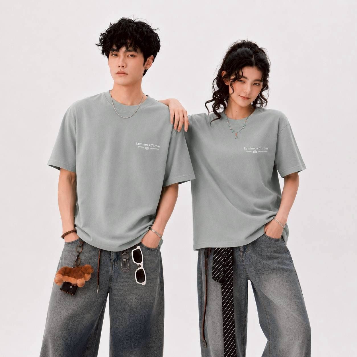 男生女生情侶款綜合短Tee