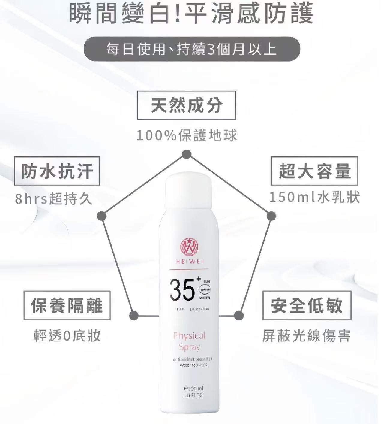 爆白隔離防曬噴霧