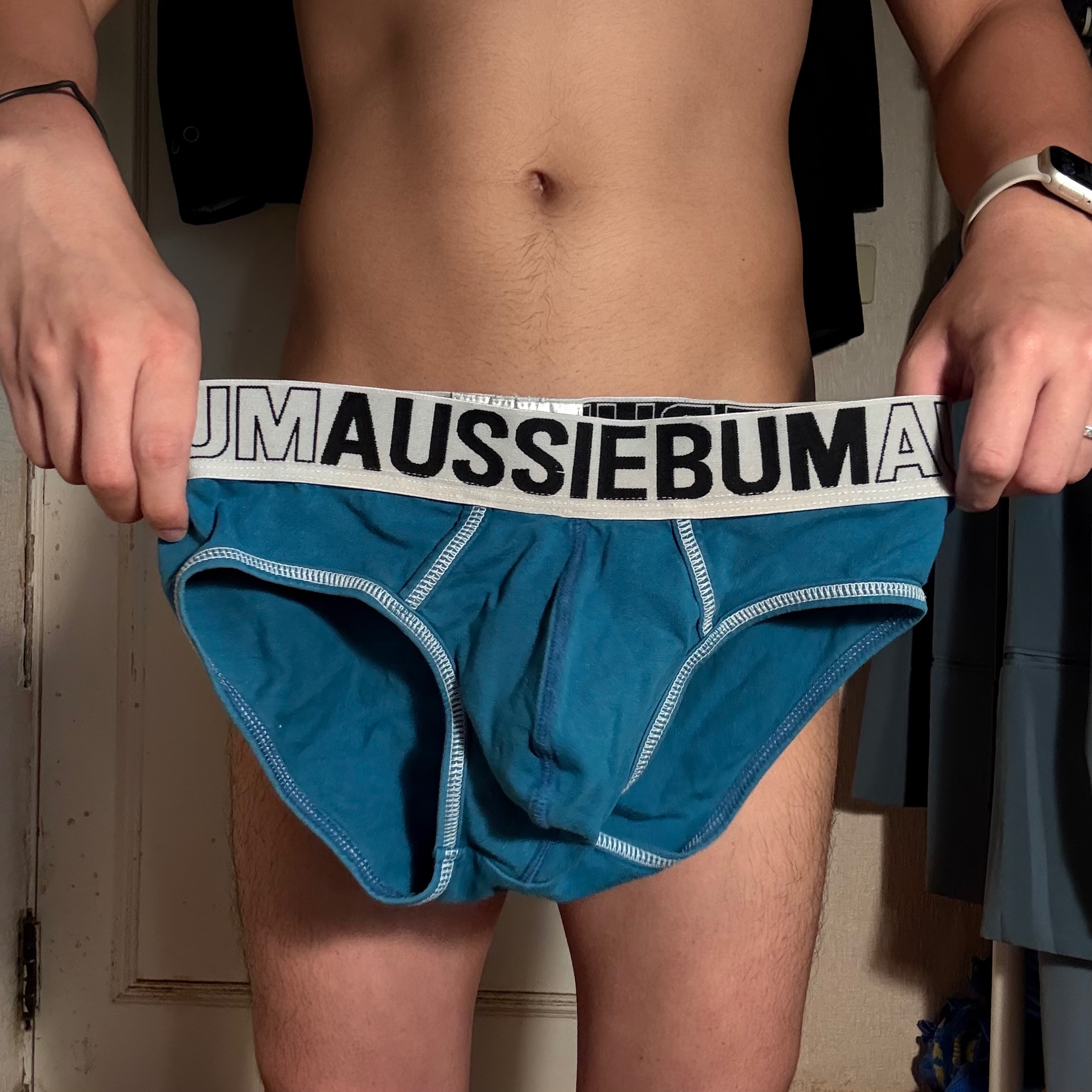 aussiebum 超激凸兩側開口純棉三角褲 藍