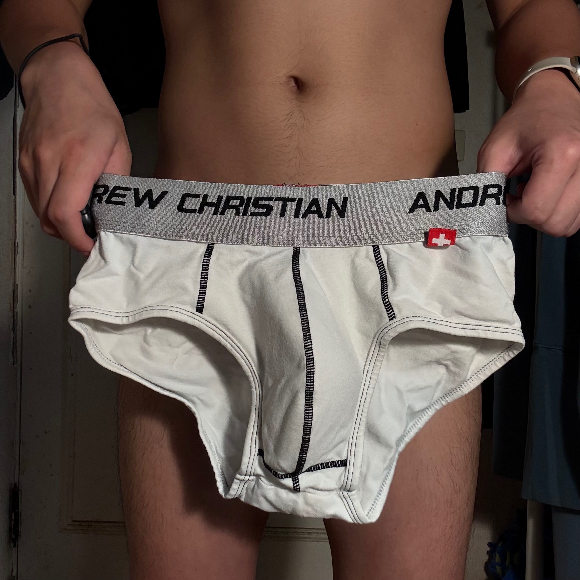 Andrew Christian 運動型提臀三角褲 白