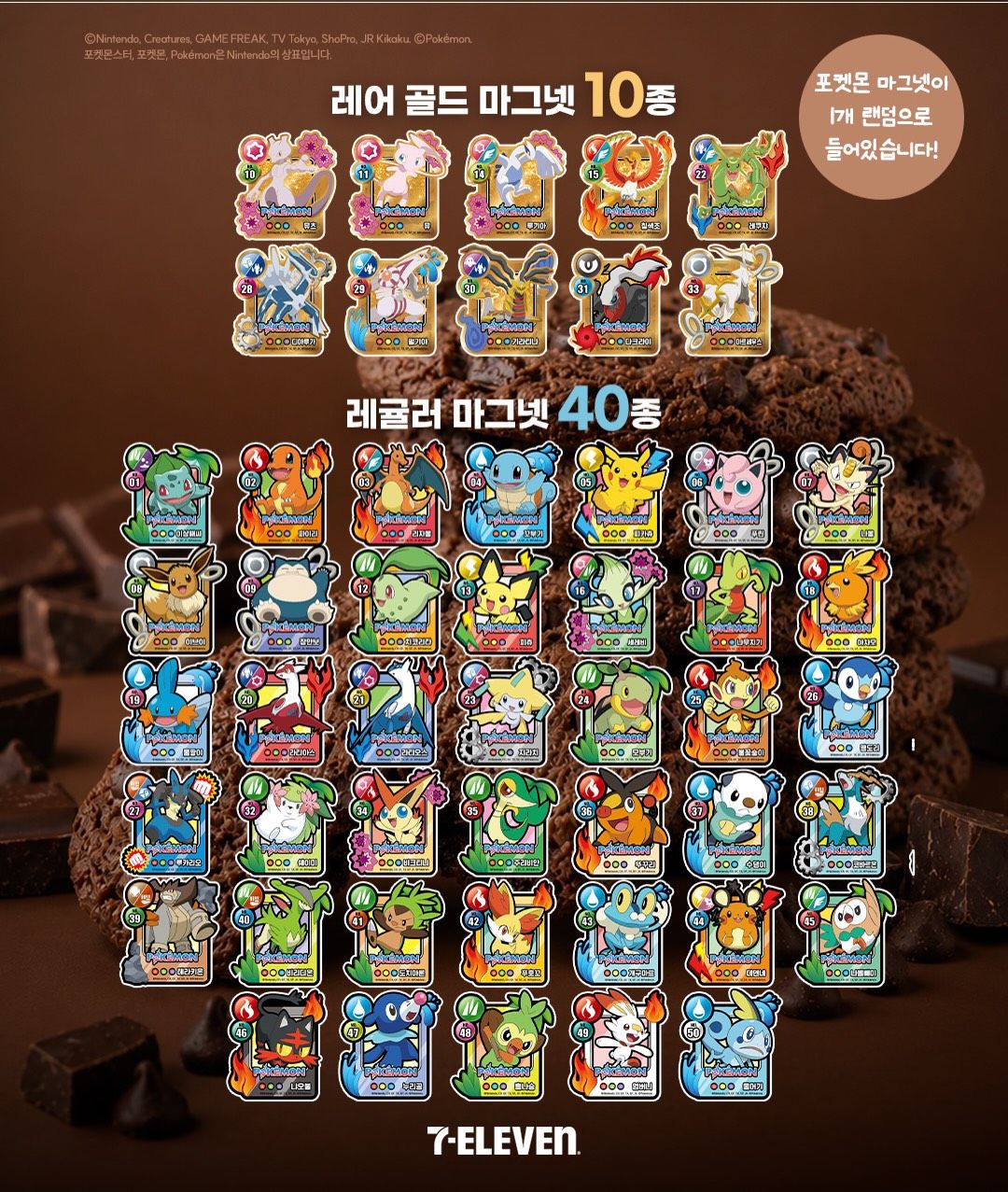 【OWN】Pokémon 寶可夢 韓國限定 最新 聯名 限量 711 磁鐵 稀有款 盲盒 隨機 50款 代購
