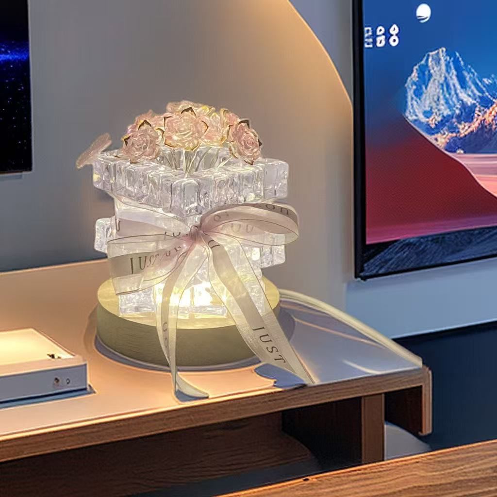 【預售】玫瑰冰塊小夜燈