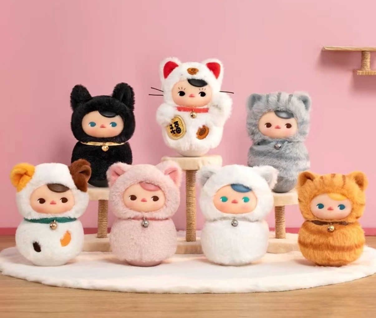 泡泡瑪特喵喵不倒翁