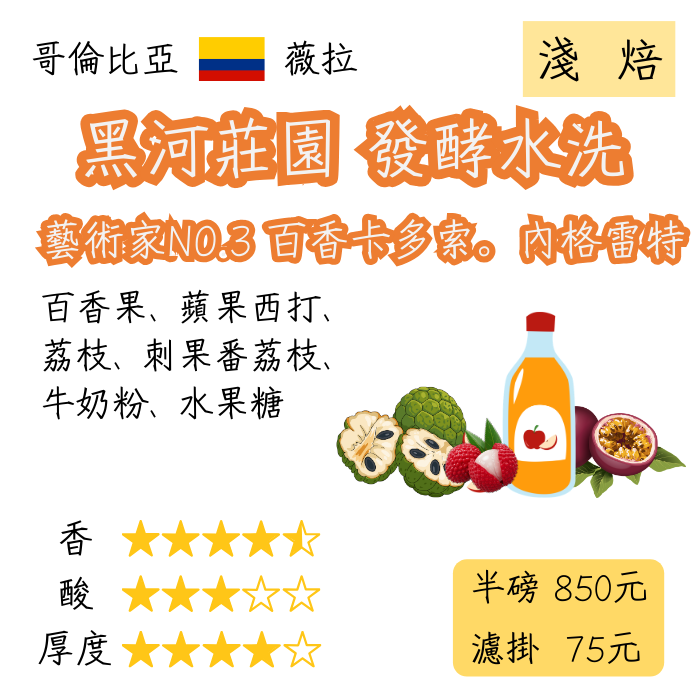 哥倫比亞 藝術家系列 No.3 百香卡多索 內格雷特 | 淺焙