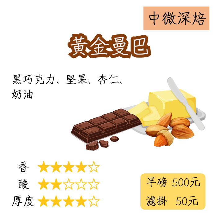 【丸義咖啡】黃金曼巴 | 中深焙