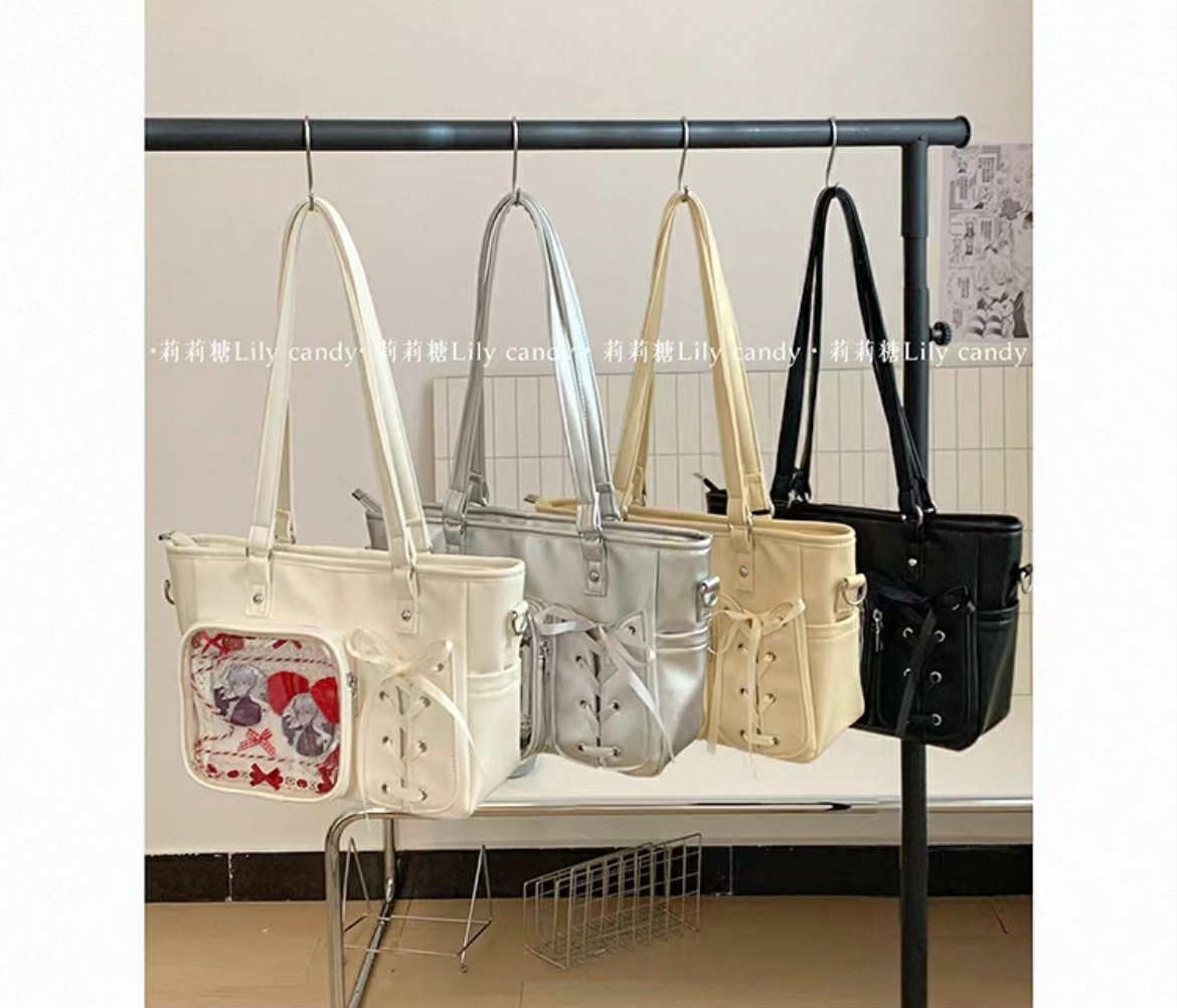 【L34】莉莉糖 新款可愛皮質痛包原創小眾設計甜美風綁帶痛包單肩斜挎包