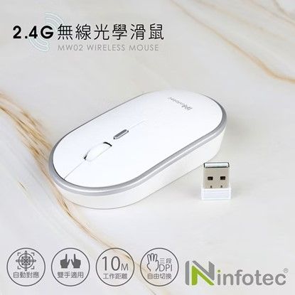 infotec MW02 2.4G無線光學滑鼠 白銀
