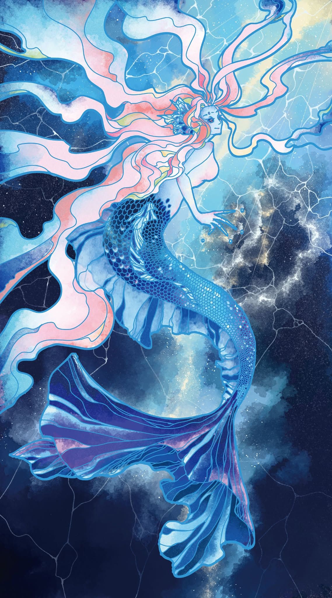 愛俏的海中妖精 海妮畫作（皮膚保養 代謝 排毒）