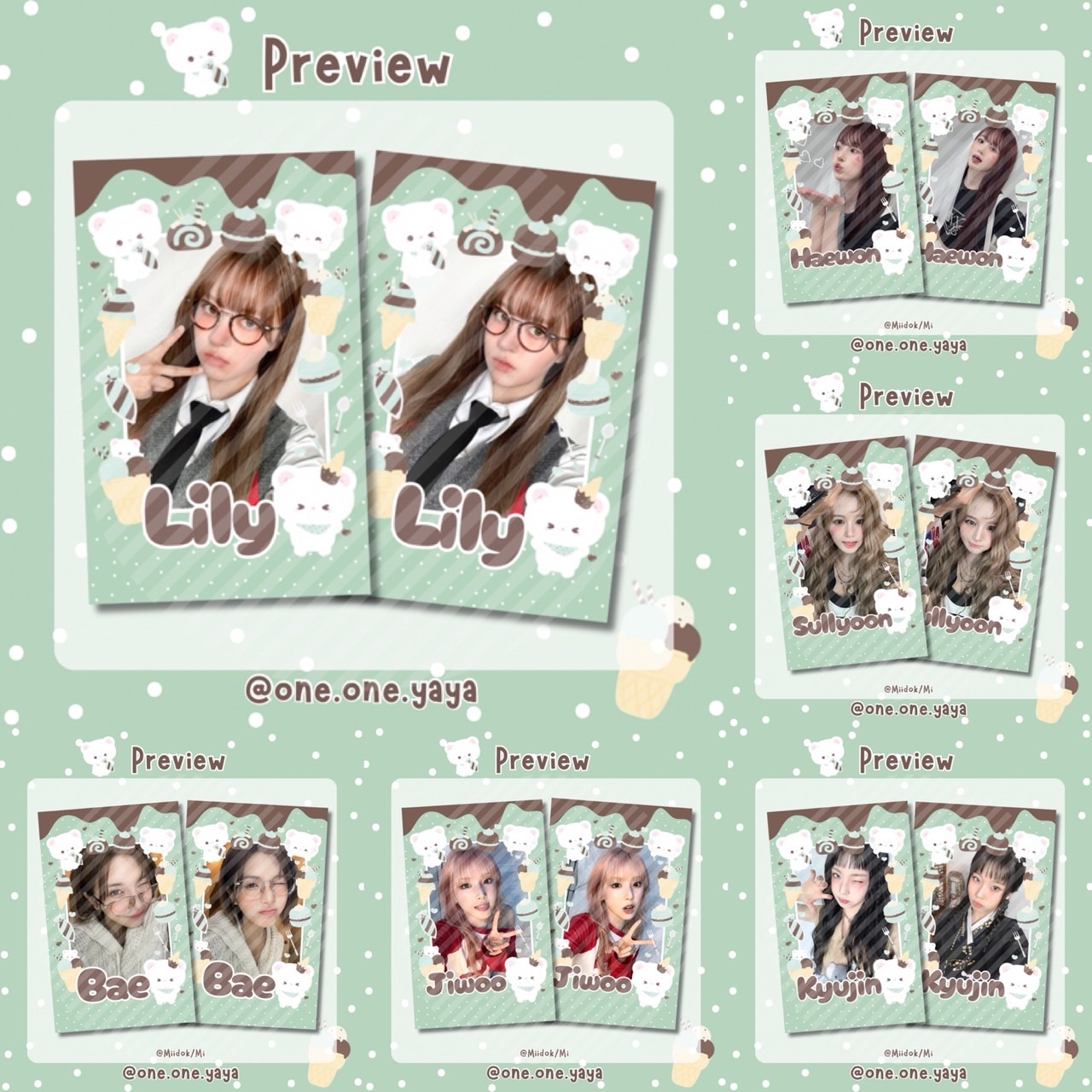 NMIXX 薄荷巧克力 自印 一份10張