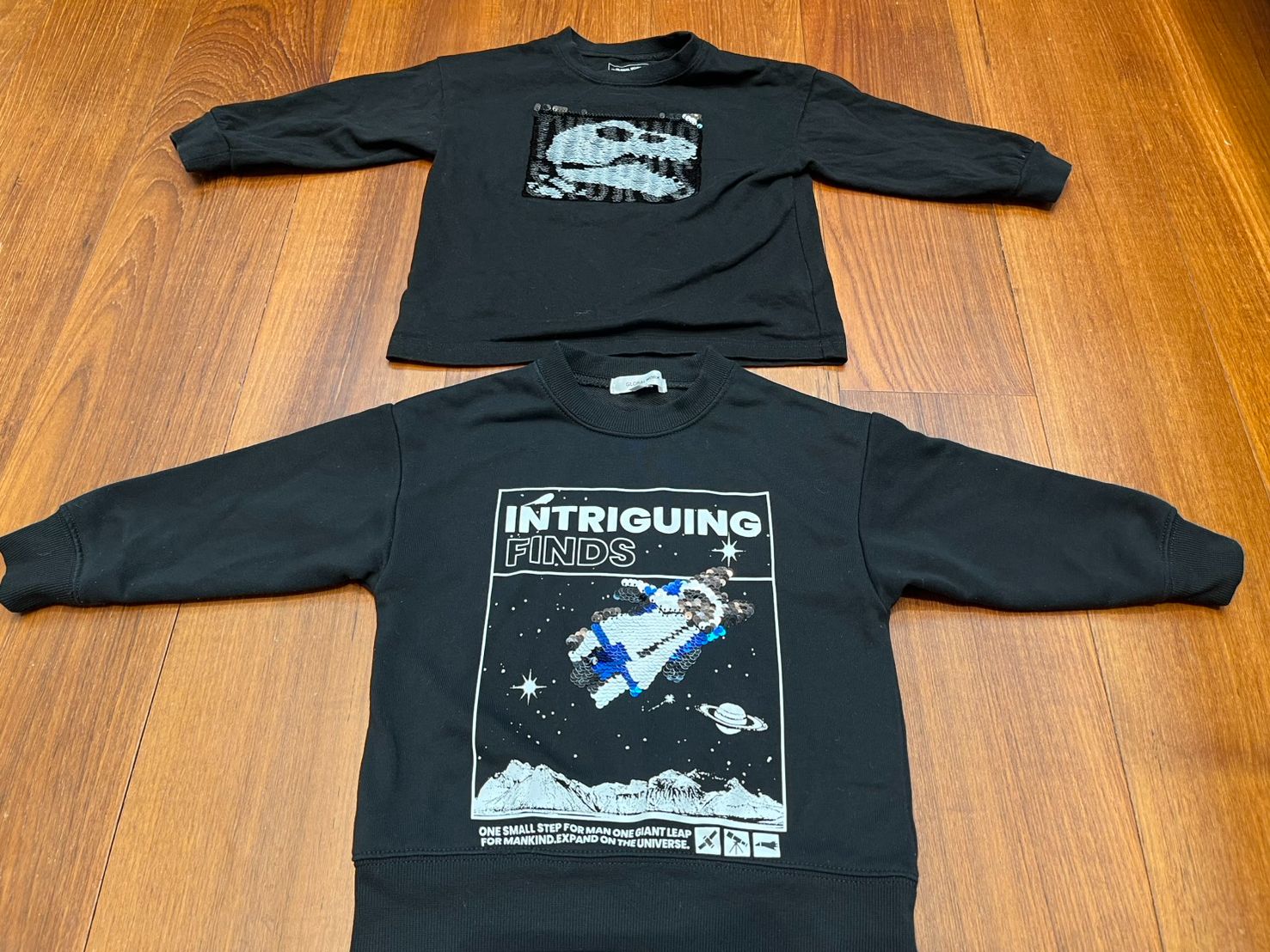 中性長袖亮片衣兩件組