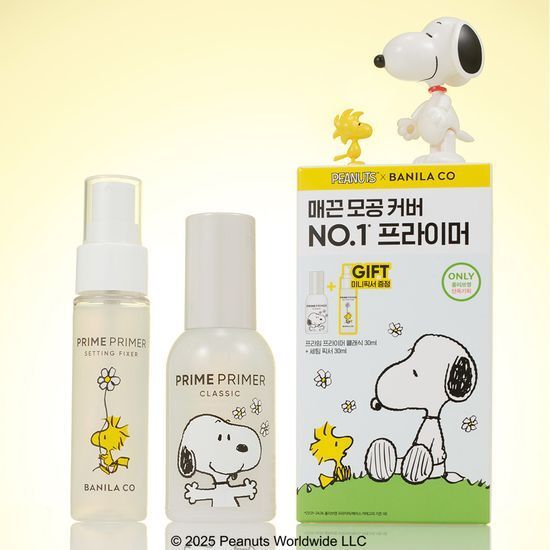 BANILA CO x 史努比 妝前乳30ml+定妝噴霧30ml
