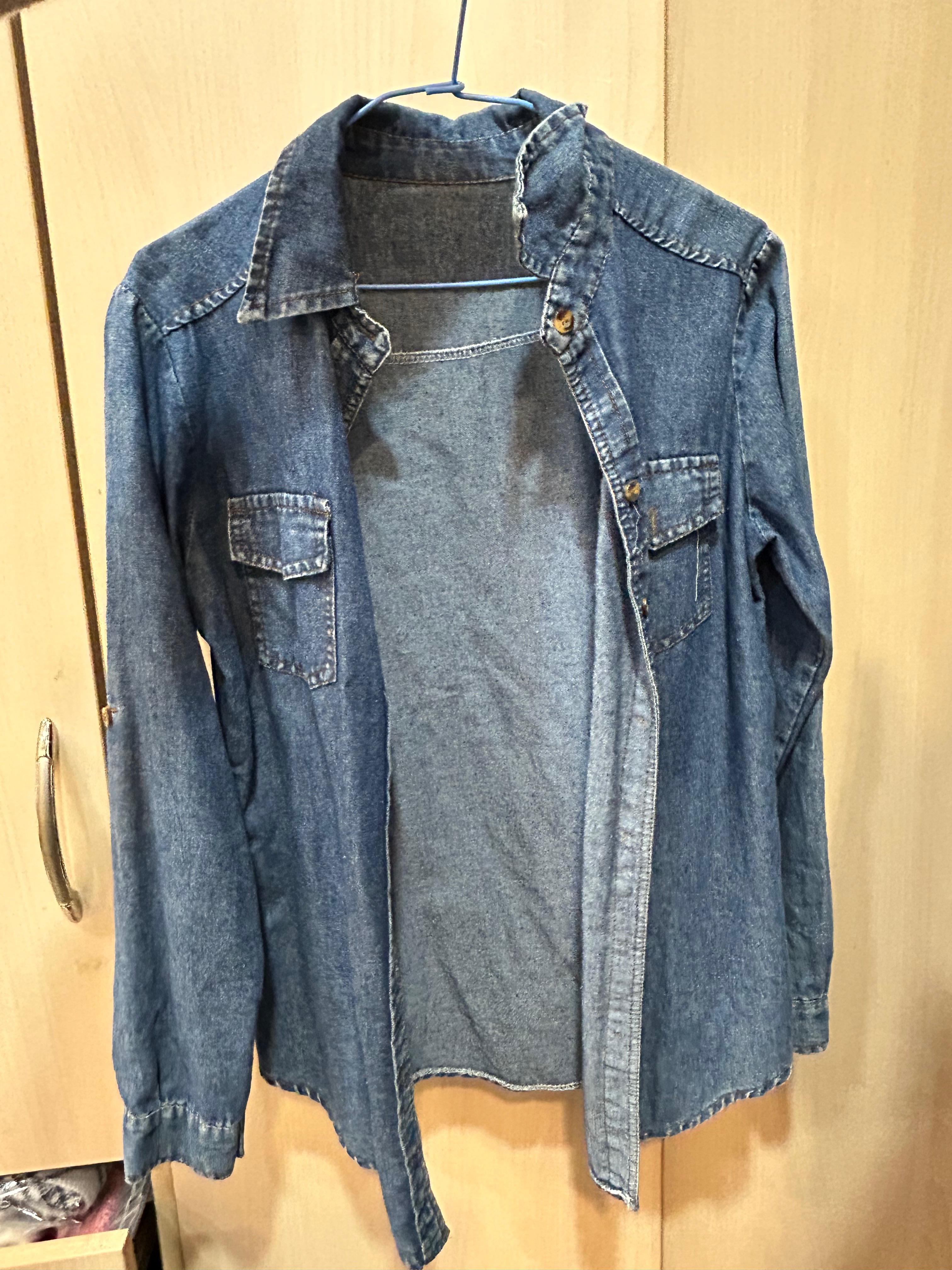 藍色牛仔薄外套 罩衫