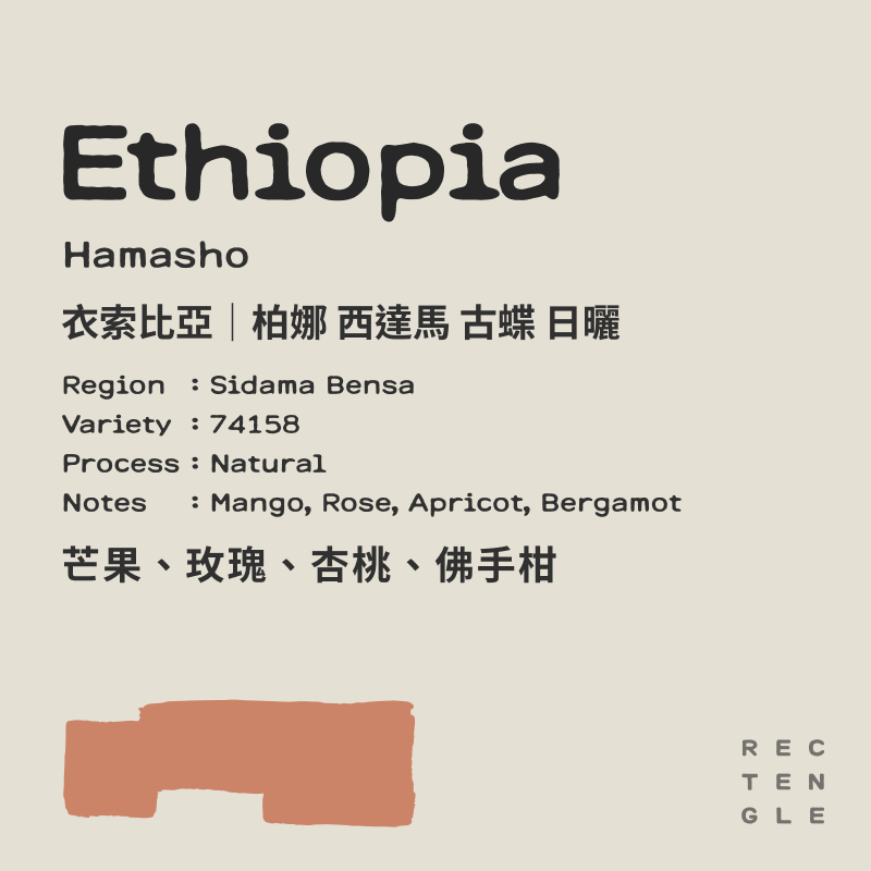 衣索⽐亞｜西達摩 翰馬修 74158 日曬