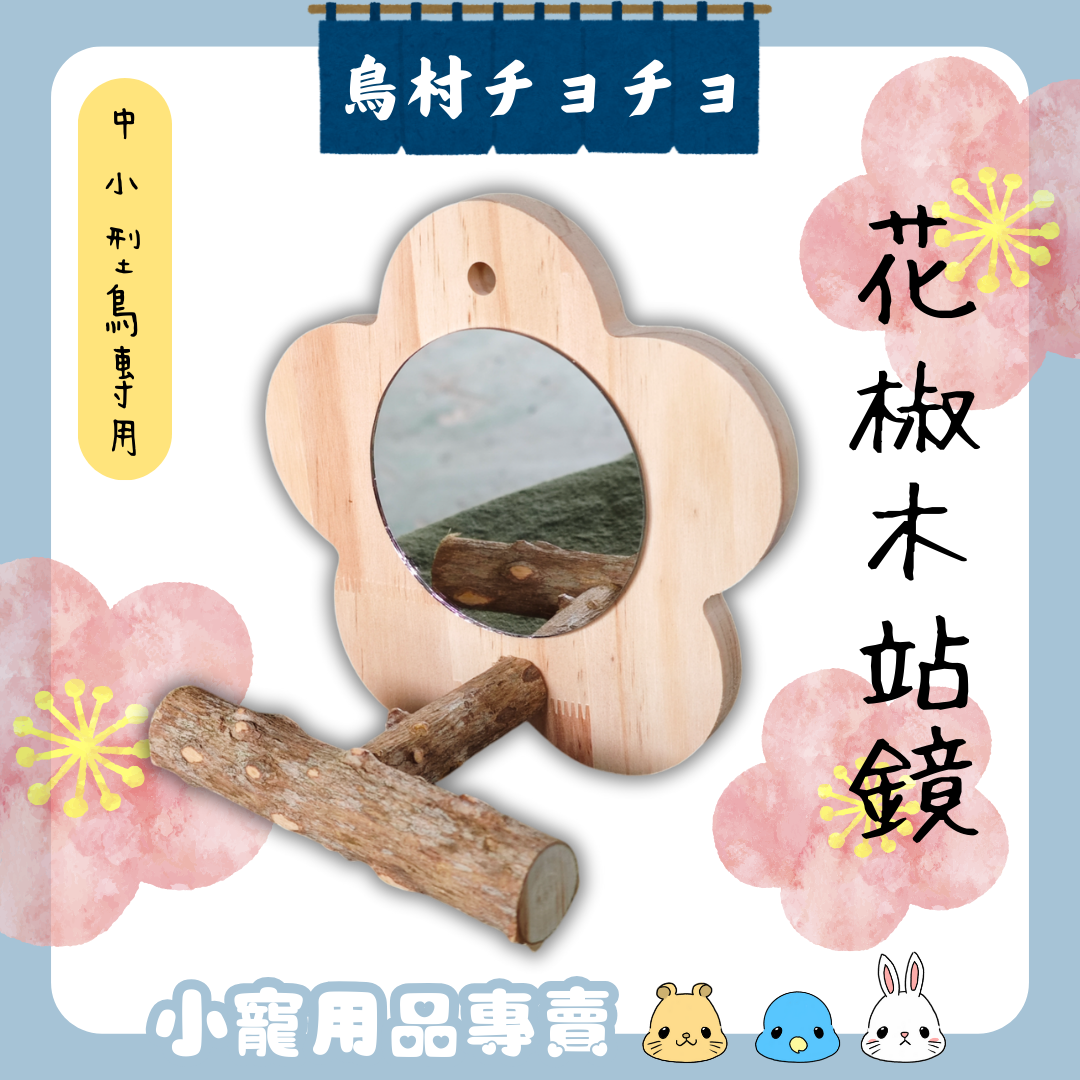 【鳥村チョチョ】花椒木鳥站鏡 | 鸚鵡站鏡 | 鸚鵡站台 | 鸚鵡用品 | 中小型鳥適用