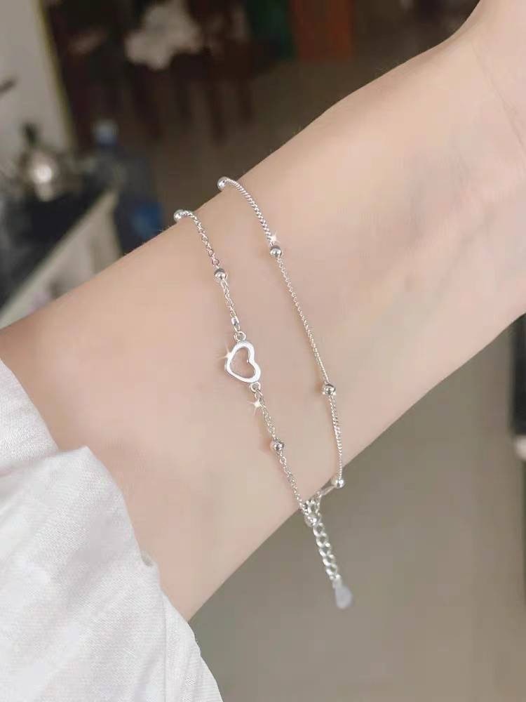 韓系愛心雙鍊手鍊❤️