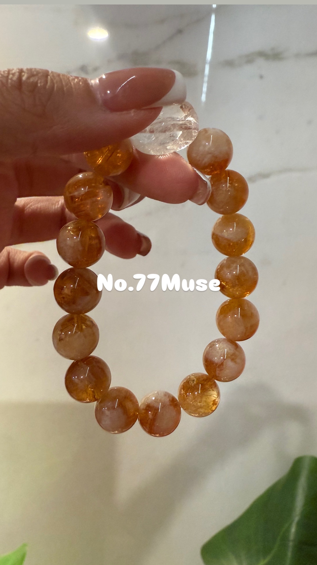 No.77Muse 蜂蜜奶蓋黃塔晶×白水晶手鍊