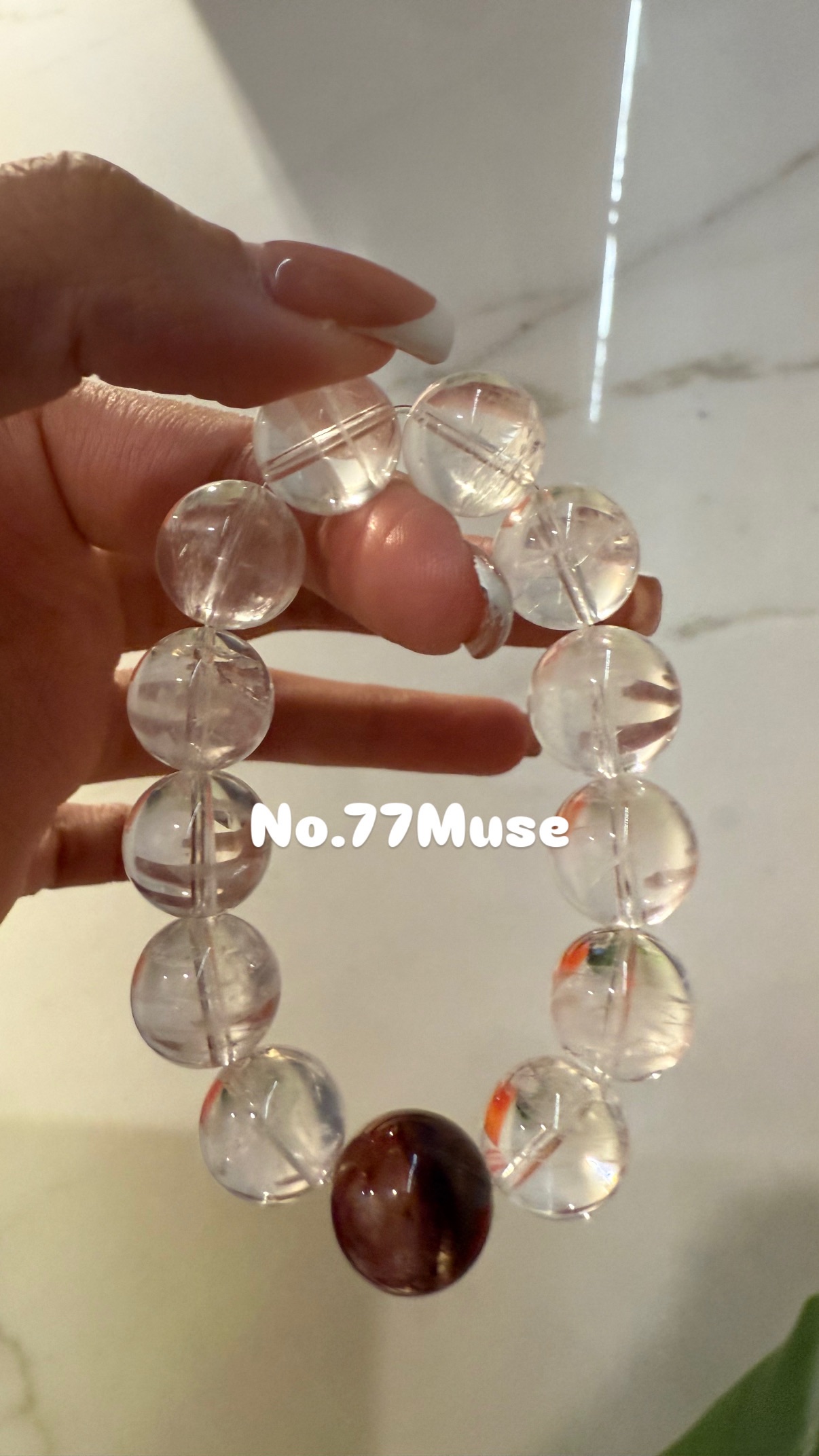 No.77 Muse｜紅膠花＋白幽靈手鍊