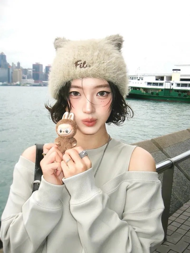 現貨✨ FILA 毛茸茸貓耳帽｜海外限定款