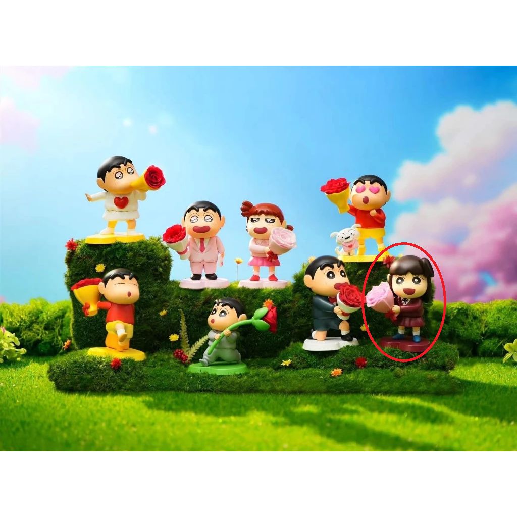 全新 蠟筆小新 花花世界 永生花 盒玩 盲盒 小新 小愛 公仔 確認款