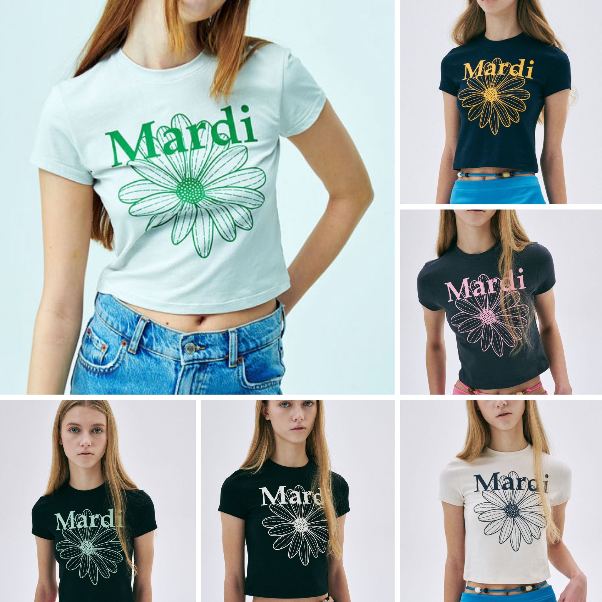 （現+預） Mardi Mercredi 小雛菊系列 短版修身 Tshirt