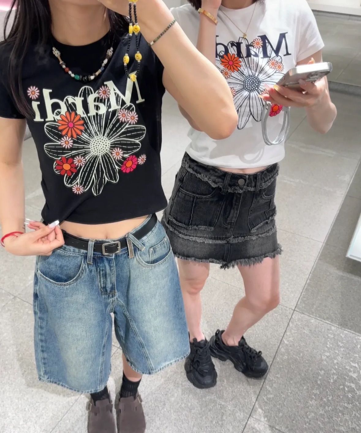 （現+預） Mardi Mercredi 花花系列 短版修身 Tshirt