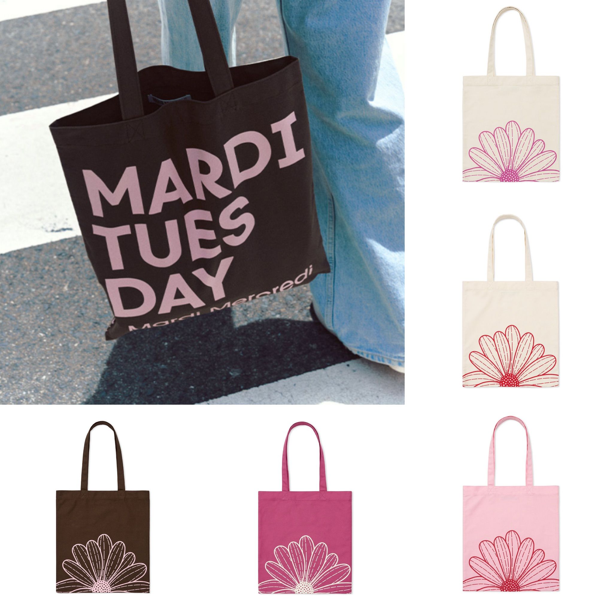 （預購）新款 Mardi Mercredi 帆布袋  FLOWER