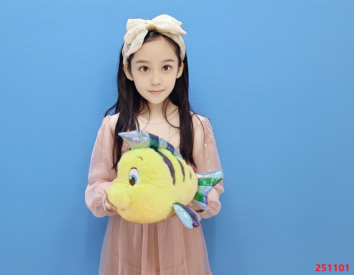 【正版授權】小美人魚 布偶 比目魚寶寶 娃娃 比目魚娃娃 比目魚 玩偶 迪士尼 disney